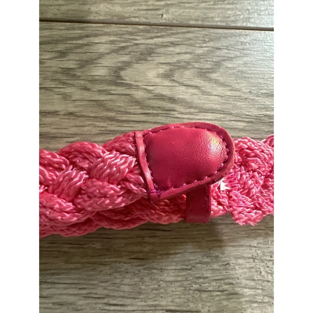Unbranded Braided Rope Dog Collar Pink 1